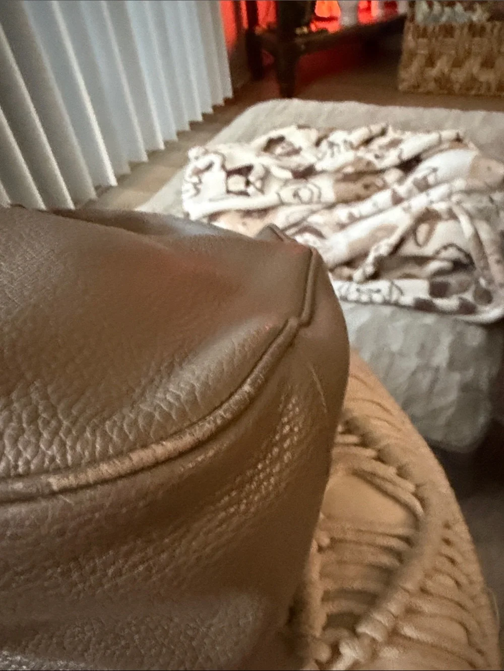 Furla Pebbled Leather Taupe Hobo Bag